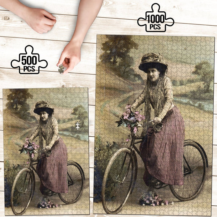 Vintage Lady Rider Jigsaw Puzzle - Carbone's Marketplace