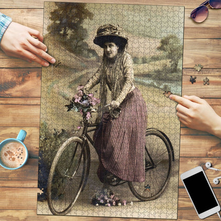 Vintage Lady Rider Jigsaw Puzzle - Carbone's Marketplace