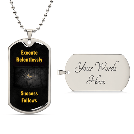 Visionary’s Path Dog Tag – The Relentless Path – Execute Relentlessly. Success Follows. - Carbone's Marketplace
