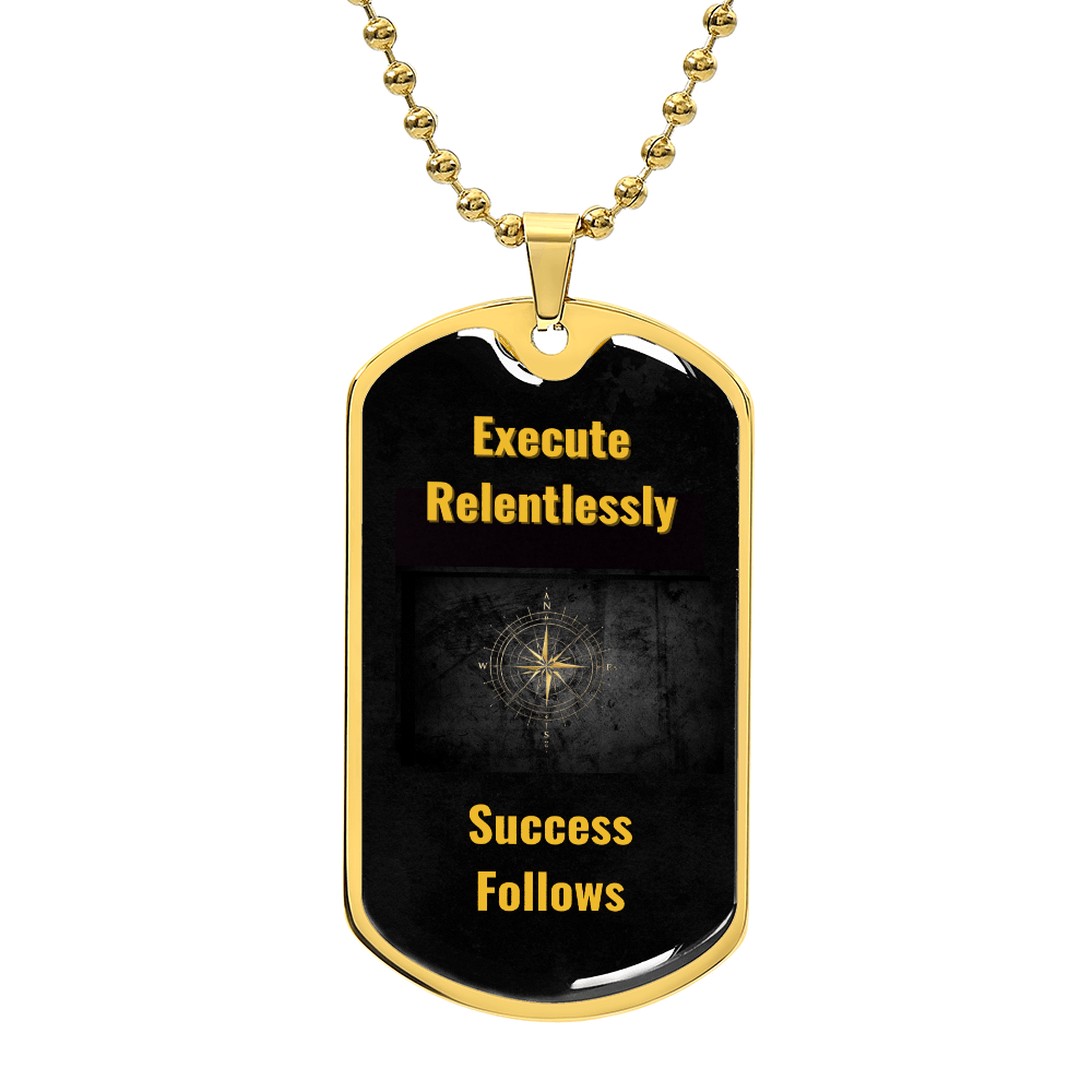 Visionary’s Path Dog Tag – The Relentless Path – Execute Relentlessly. Success Follows. - Carbone's Marketplace