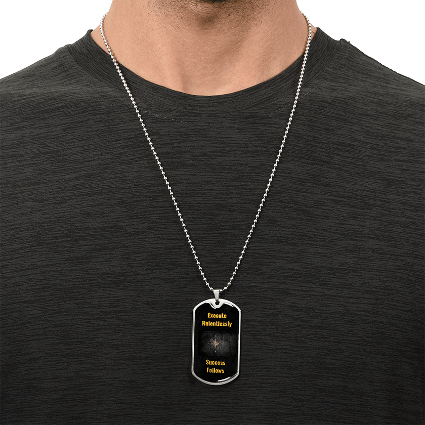 Visionary’s Path Dog Tag – The Relentless Path – Execute Relentlessly. Success Follows. - Carbone's Marketplace