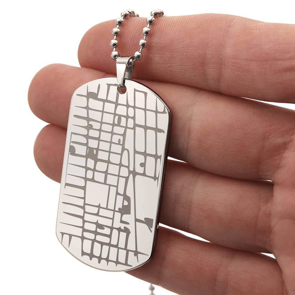 Where It All Began – Personalized Map Dog Tag Necklace - Carbone's Marketplace