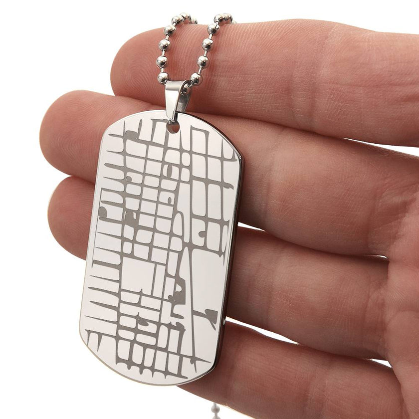 Where It All Began – Personalized Map Dog Tag Necklace - Carbone's Marketplace
