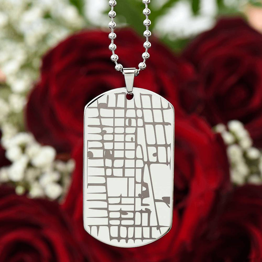 Where It All Began – Personalized Map Dog Tag Necklace - Carbone's Marketplace