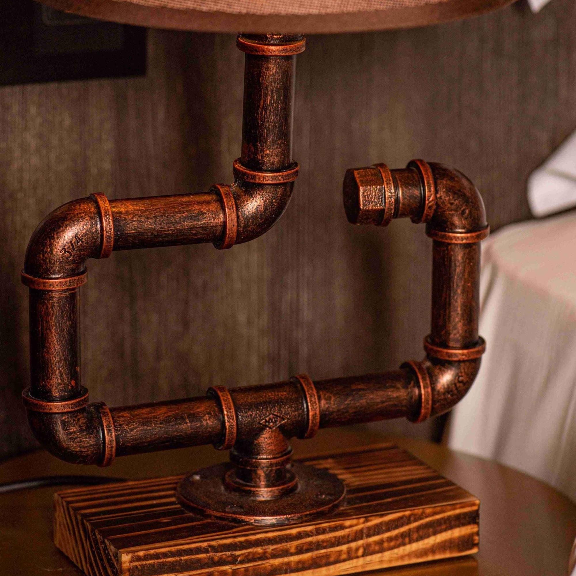 Whisper Steampunk Handmade Vintage Adjustable Pipe Lamp - Carbone's Marketplace