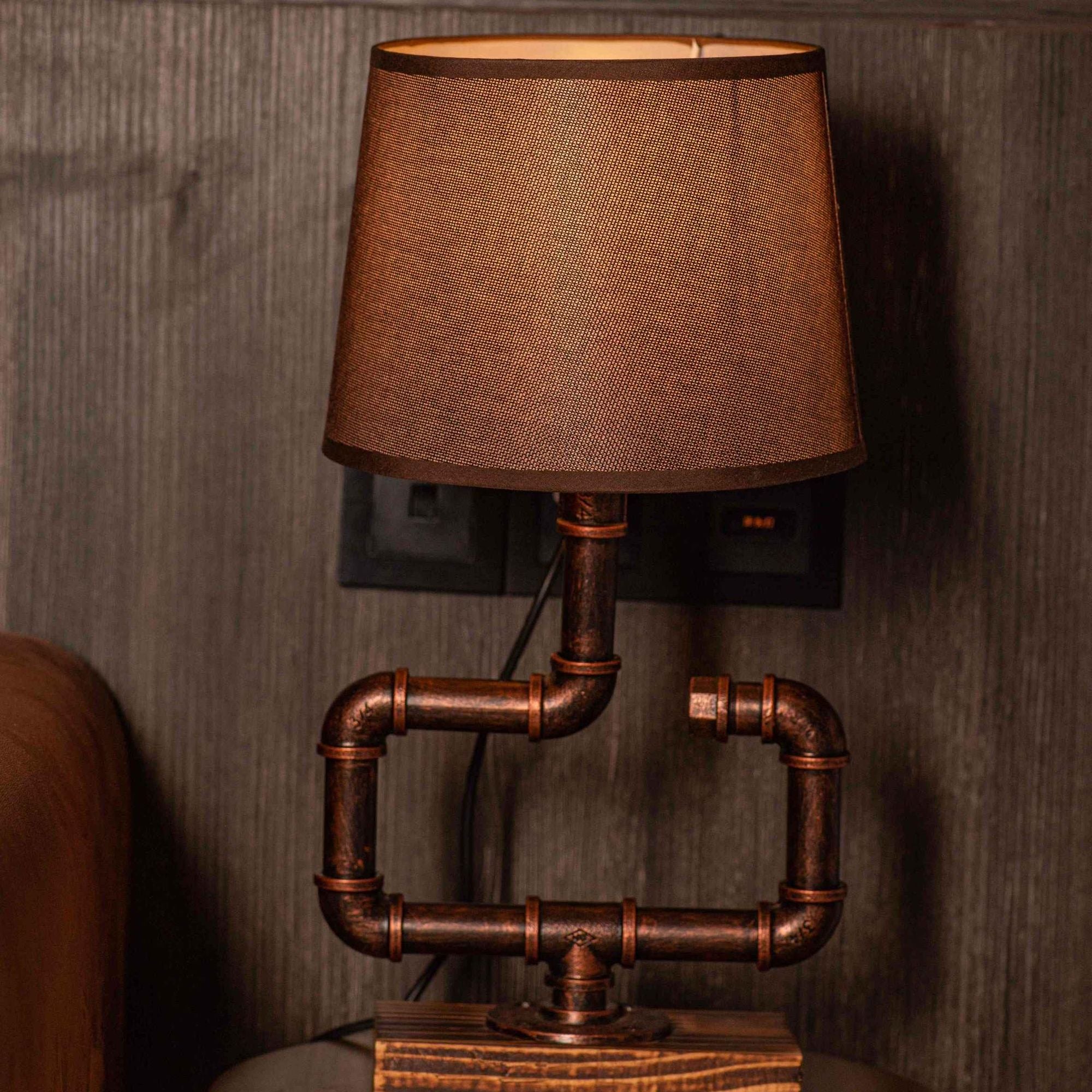 Whisper Steampunk Handmade Vintage Adjustable Pipe Lamp - Carbone's Marketplace