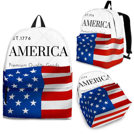 White AMERICA Backpack - Carbone's Marketplace