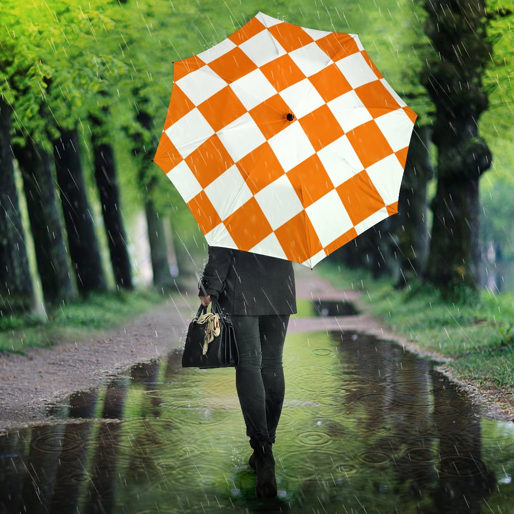 White and Orange squares Umbrella - Carbone's Marketplace