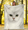 White Cat Face Hair Blanket - Carbone's Marketplace