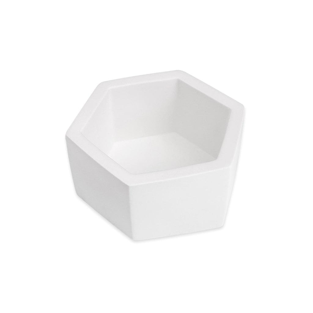 White Hexagon Ceramic Planter - Carbone's Marketplace