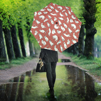 White Persian Cat Pattern Print Umbrellas - Carbone's Marketplace