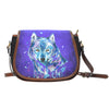 Wolf Splash Leather Trim Cross Body Bag - Carbone's Marketplace