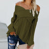 Women Sexy Off Shoulder Shirts Irregular Hem Blouse Shir - Carbone's Marketplace