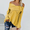 Women Sexy Off Shoulder Shirts Irregular Hem Blouse Shir - Carbone's Marketplace