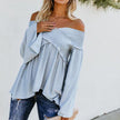 Women Sexy Off Shoulder Shirts Irregular Hem Blouse Shir - Carbone's Marketplace