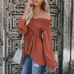 Women Sexy Off Shoulder Shirts Irregular Hem Blouse Shir - Carbone's Marketplace