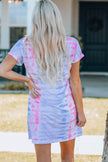 Women Tie - Dye Belted T-Shirt Dress - Carbone's Marketplace