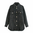 Women vintage oversize plaid long shirts autumn - Carbone's Marketplace