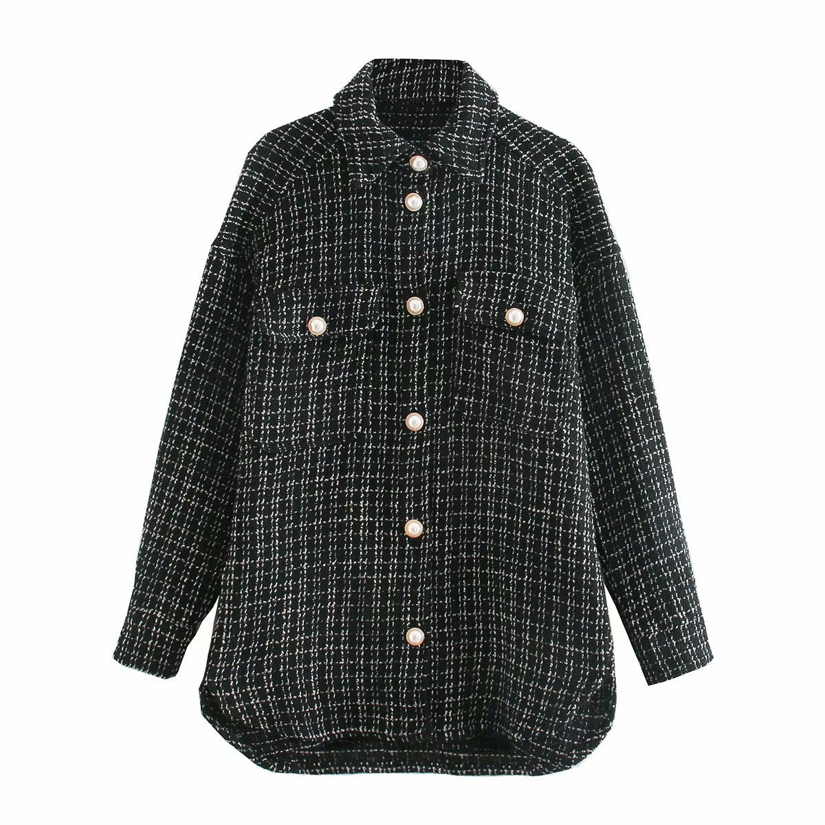 Women vintage oversize plaid long shirts autumn - Carbone's Marketplace