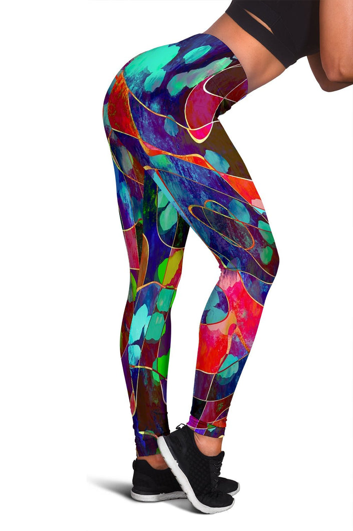 Women's Abstract Art Leggings - Carbone's Marketplace