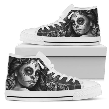 Women's High Tops Calavera Gray (White Soles) - Carbone's Marketplace