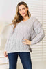 Woven Right Cable - Knit Hooded Sweater - Carbone's Marketplace