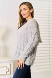 Woven Right Cable - Knit Hooded Sweater - Carbone's Marketplace