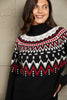 Woven Right Chevron Turtleneck Ribbed Trim Sweater - Carbone's Marketplace