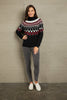 Woven Right Chevron Turtleneck Ribbed Trim Sweater - Carbone's Marketplace