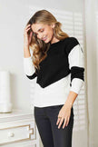 Woven Right Two - Tone Openwork Rib - Knit Sweater - Carbone's Marketplace