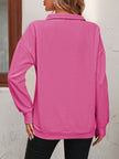 Zip - Up Dropped Shoulder Sweatshirt - Carbone's Marketplace