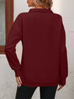 Zip - Up Dropped Shoulder Sweatshirt - Carbone's Marketplace