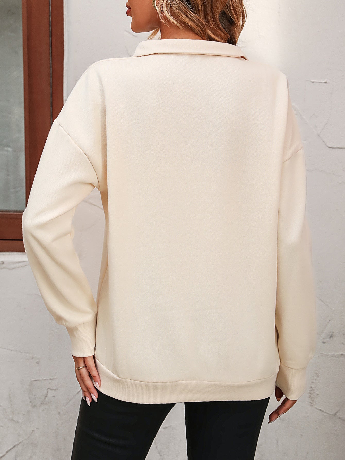 Zip - Up Dropped Shoulder Sweatshirt - Carbone's Marketplace