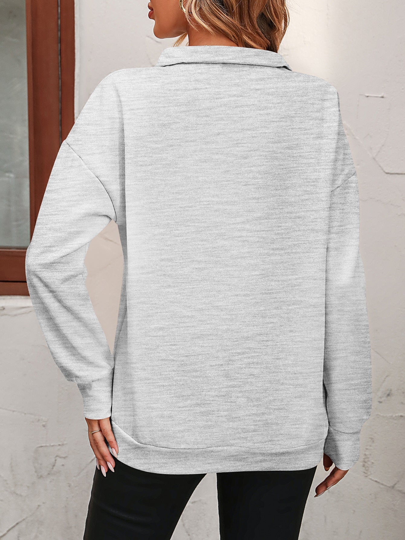 Zip - Up Dropped Shoulder Sweatshirt - Carbone's Marketplace