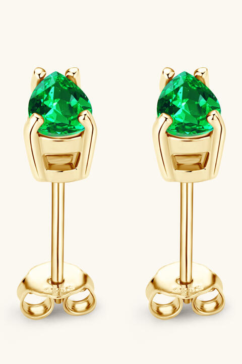 Lab-Grown Emerald Stud Earrings - Carbone&