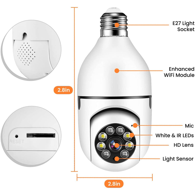 1080P Light Bulb Security Camera - Carbone&