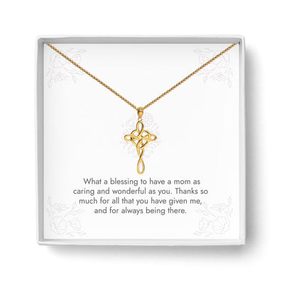 14K Gold Plated Infinity Cross Pendant Necklace - Carbone's Marketplace