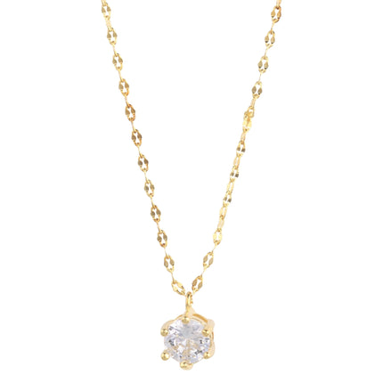 14K Gold Plated Solitaire Necklace - Carbone's Marketplace