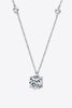 2 Carat Moissanite 4-Prong 925 Sterling Silver Necklace - Carbone's Marketplace