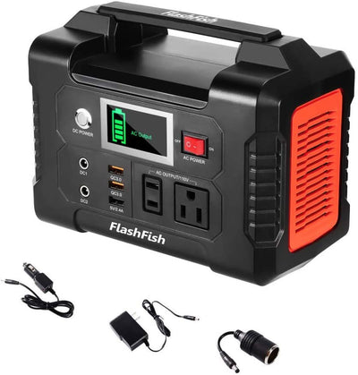 200W Portable Power Station, FlashFish 40800mAh Solar Generator with 110V AC Outlet/2 DC Ports/3 USB Ports, Backup Battery Pack Power Supply for CPAP Outdoor Advanture Load Trip Camping Emergency - Carbone's Marketplace