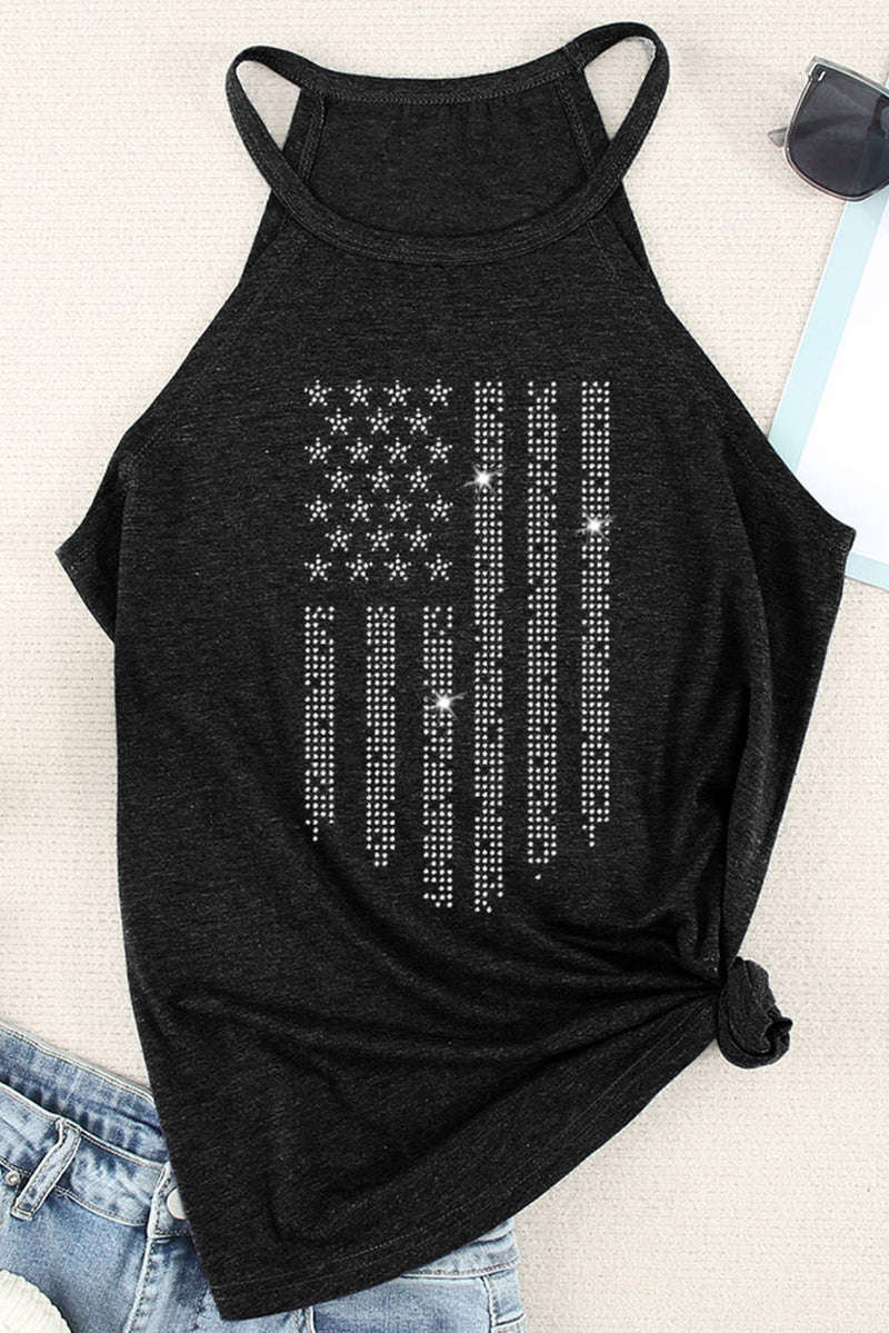 USA Flag Grecian Neck Tank