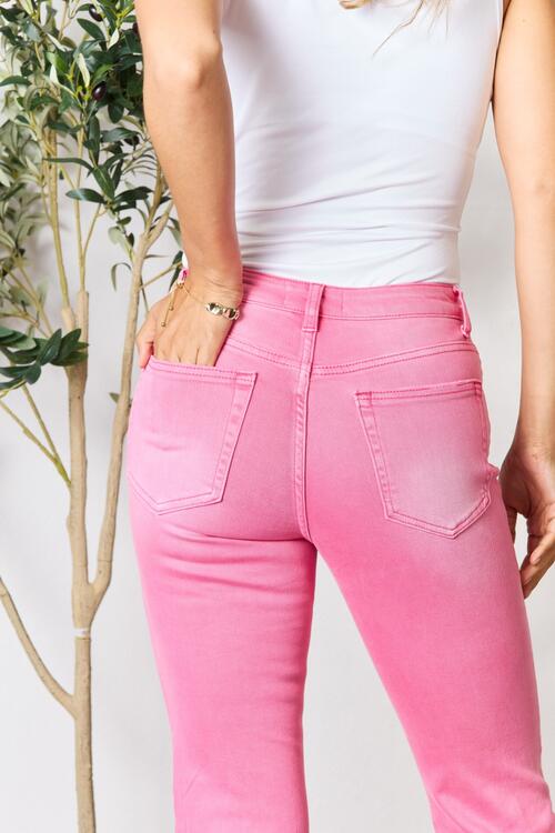 BAYEAS Frayed Hem Bootcut Jeans - Carbone&
