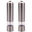 2pcs Stainless Steel Electric Automatic Pepper Mills Salt Grinder Silver - Carbone's Marketplace