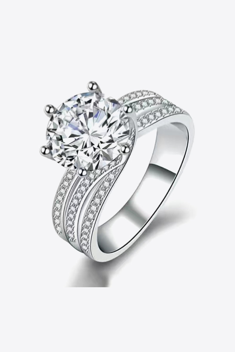 3 Carat Moissanite Three-Layer Ring - Carbone&