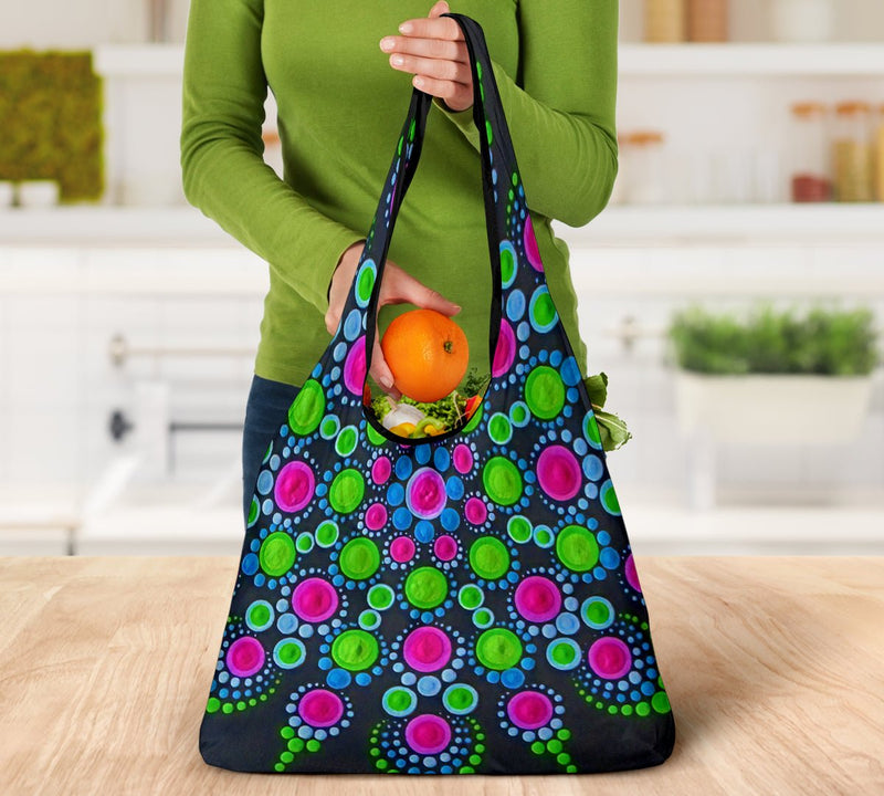 3 Mandala Grocery Bags` - Carbone&