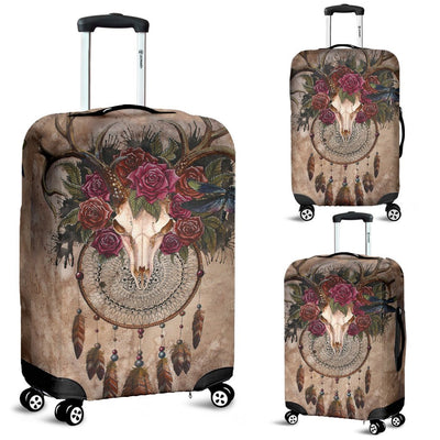 3D Deer Skull Dreamcatcher Luggage Cover 010 - Carbone's Marketplace