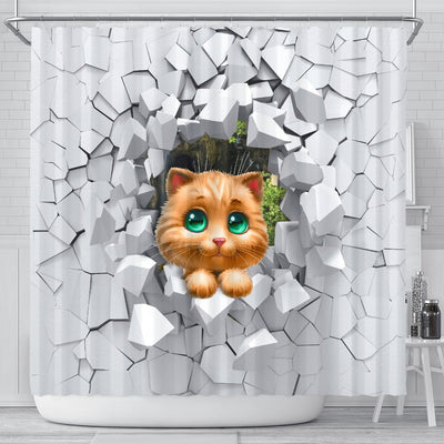 3D Pussy Cat Shower Curtain - Carbone's Marketplace