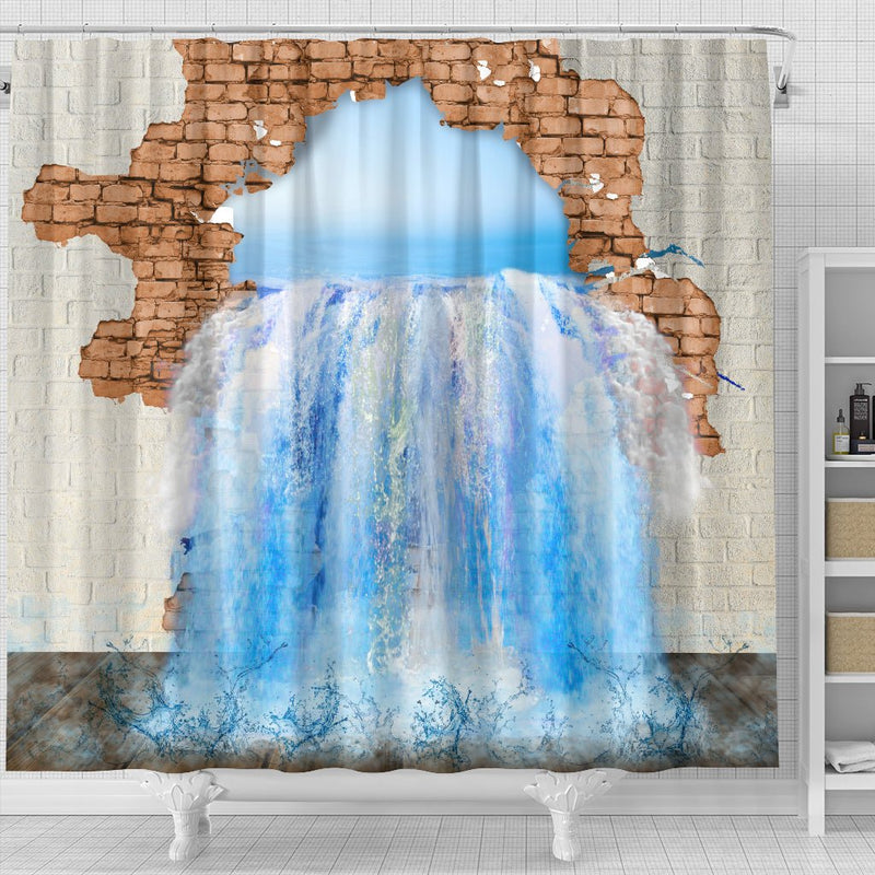 3D Shower Curtain - Water Leak - Carbone&