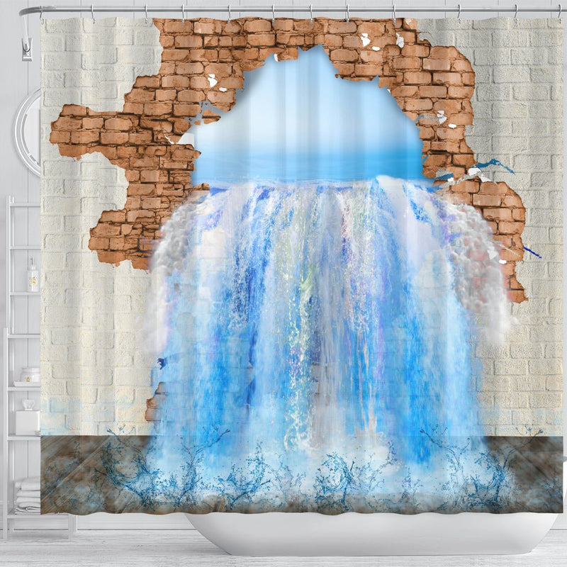 3D Shower Curtain - Water Leak - Carbone&