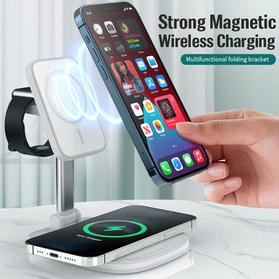 3in1 Magnetic Folding Wireless Charger - Carbone's Marketplace